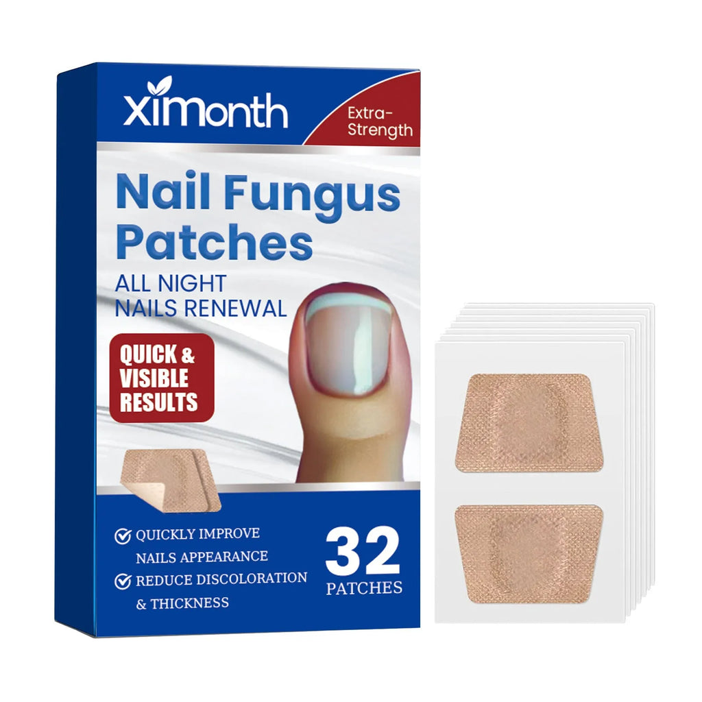 Nail repair adhesive bandages set with 32 patches measuring 6.1 x 3.5 cm for nail nursing