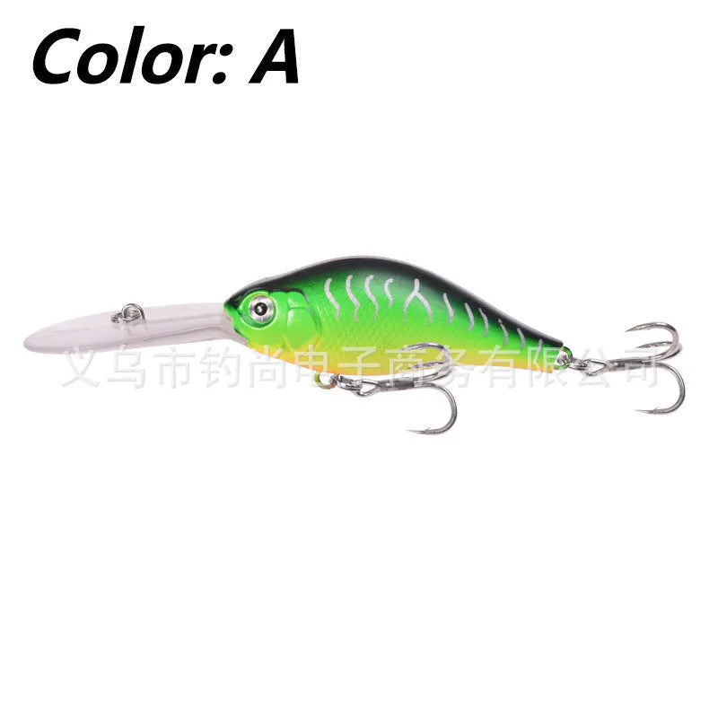 105mm deep diving minnow fishing lure with long tongue board in multiple colour options