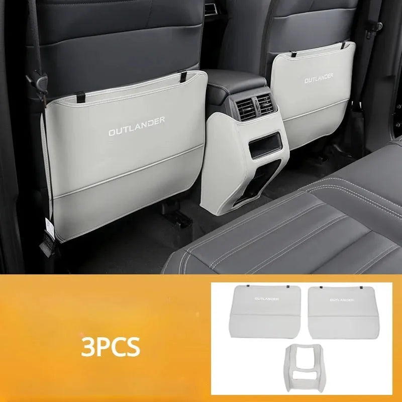 Mitsubishi Outlander leather anti-kick pad set of 3 pieces for seat armrest and console protection