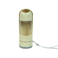Portable folding plastic pet cup 350ml in Beige White on a travel surface