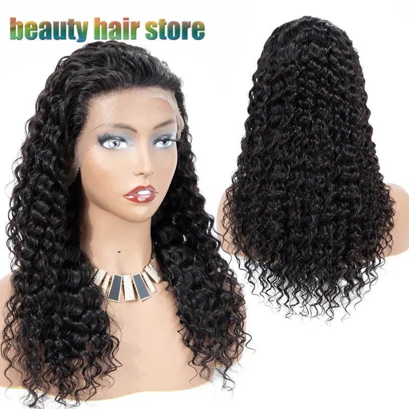 Brazilian kinky curly lace front human hair wig 150% density natural colour 1b# 8 to 24 inch length
