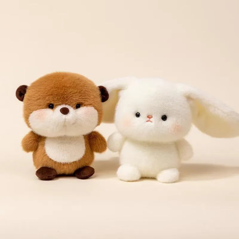 16cm short plush animal toy doll with PP cotton filling, available in bear and elephant colour options, for table decoration