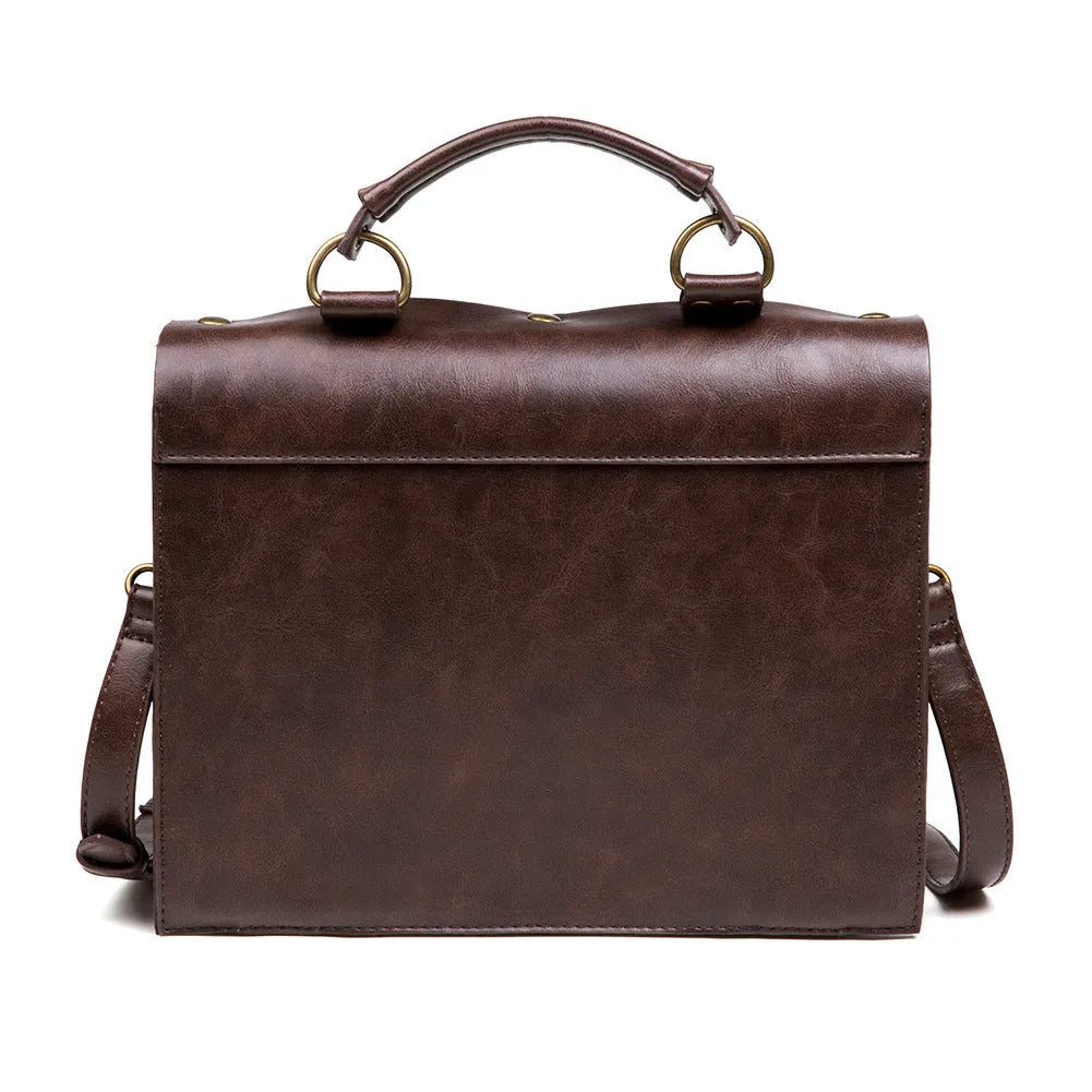 Bronze steampunk industrial retro style shoulder bag with metal hardware and pillow bag shape