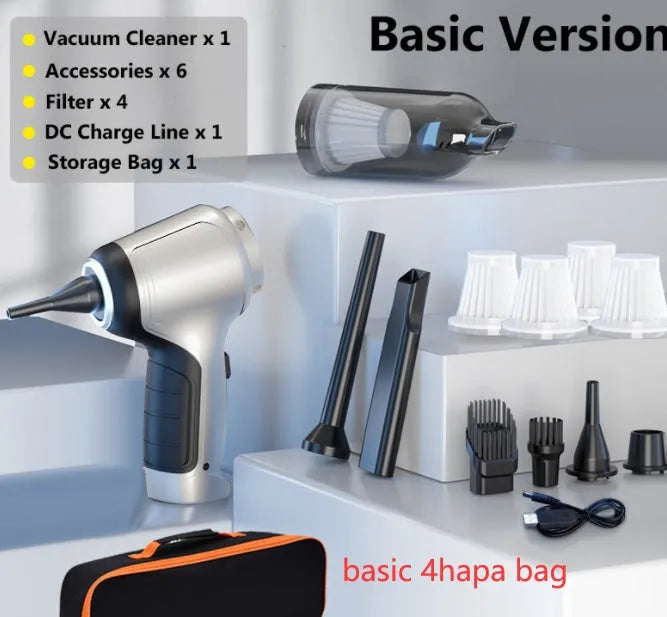 Brushless handheld vacuum cleaner with 12000Pa suction for car and home use