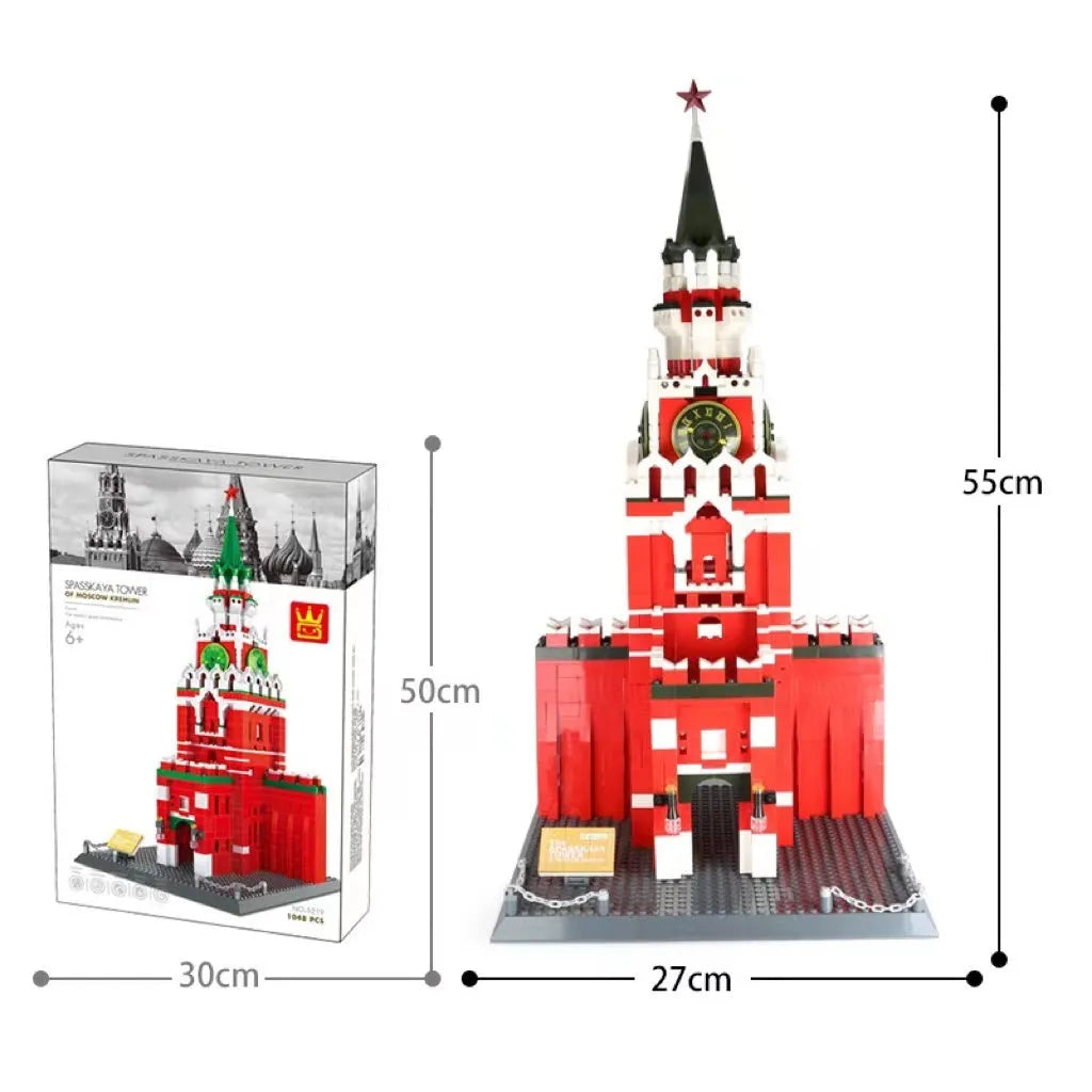 Wange building blocks set with over 800 ABS plastic pieces for landmark construction