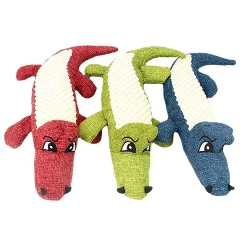 Corn grid texture pet plush toy with biting sound in blue, green and red colour options