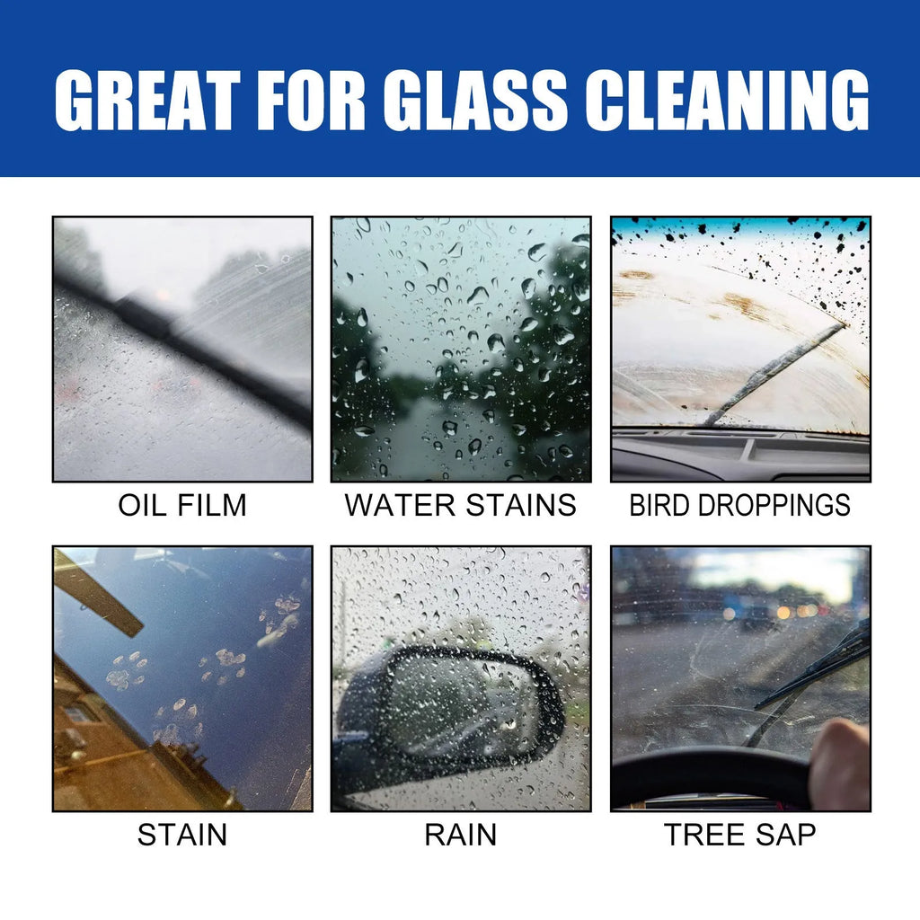 Car glass oil film remover 120ml bottle with sponge applicator for windscreen cleaning