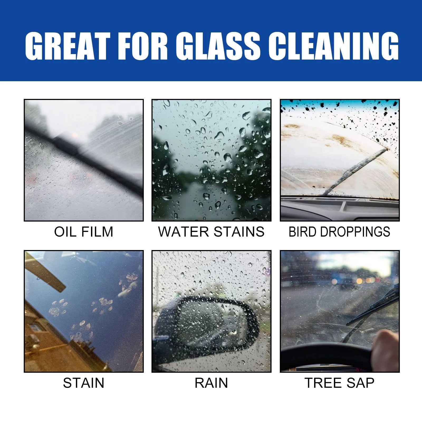 Car glass oil film remover 120ml bottle with sponge applicator for windscreen cleaning