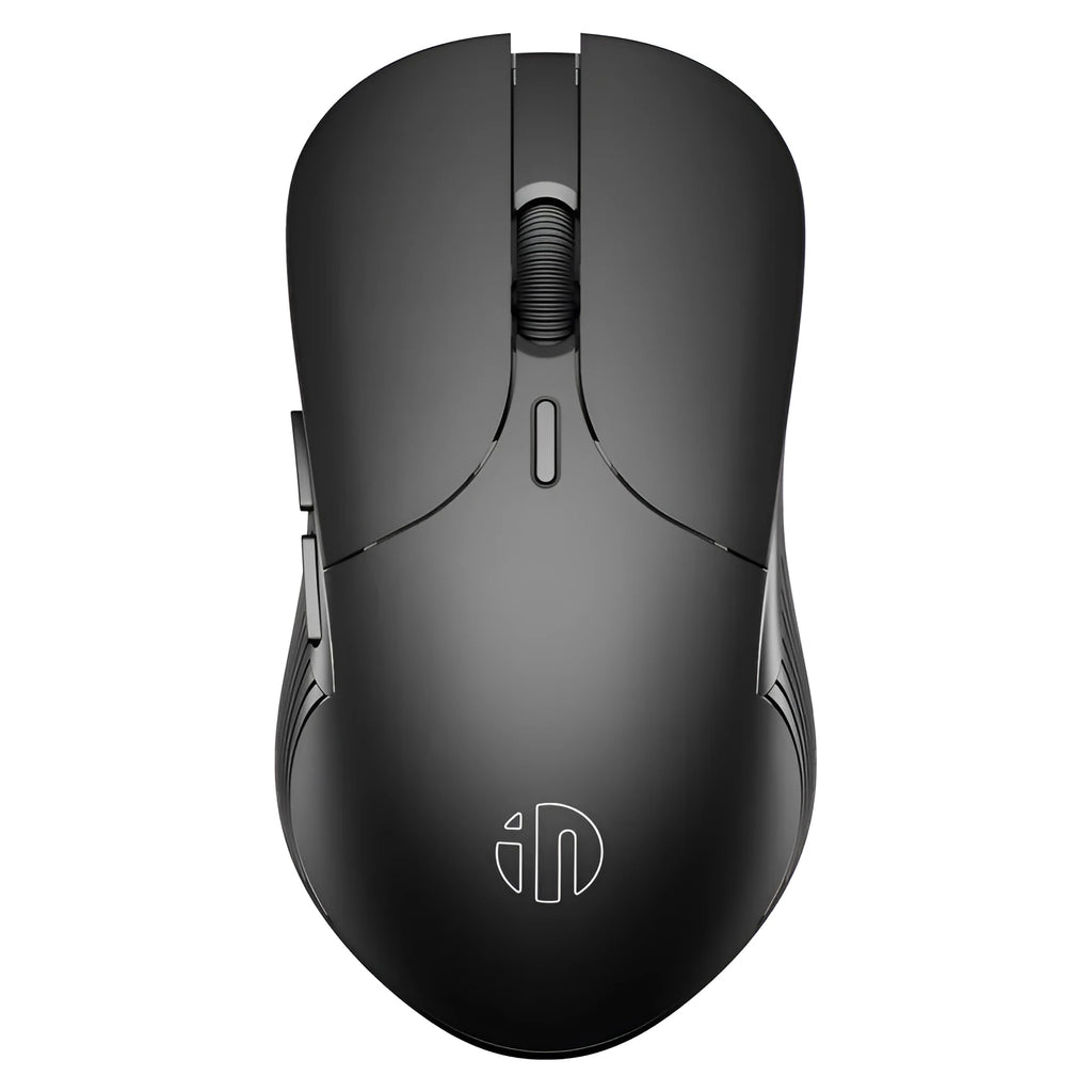 Black wireless voice mouse with six buttons showing dimensions 123x35x65.5mm