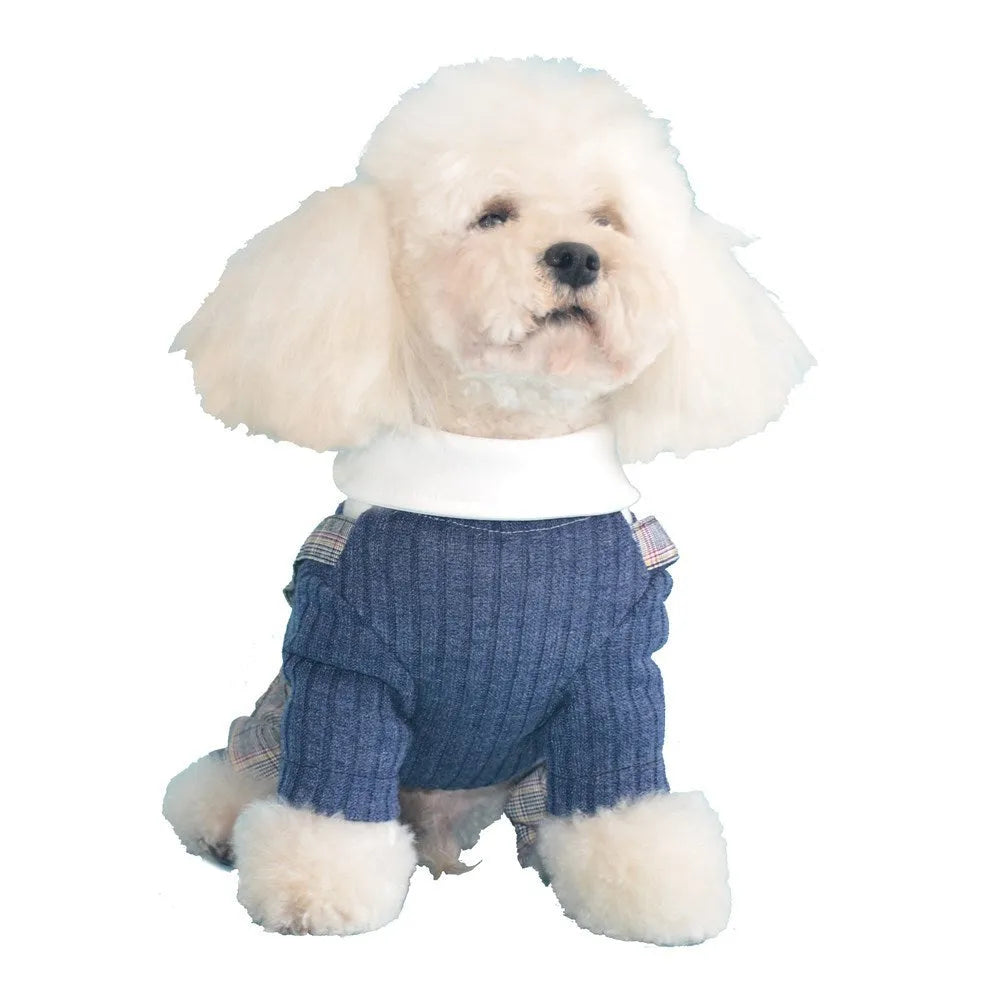 Cotton dog shirt suit in dark blue or orange colour for small to extra-large pets