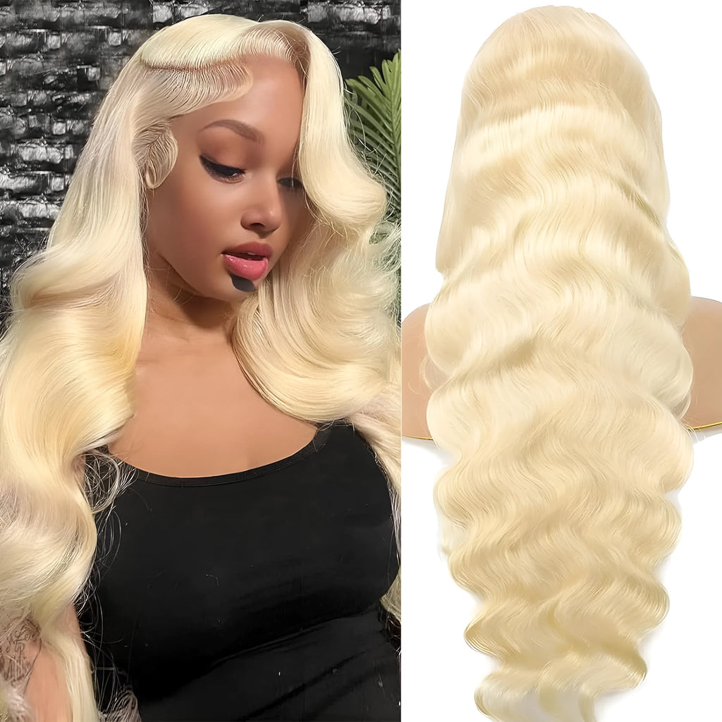 Women's synthetic front lace wig in M1 539 613# colour showing medium and long curly hairstyle with natural hairline.