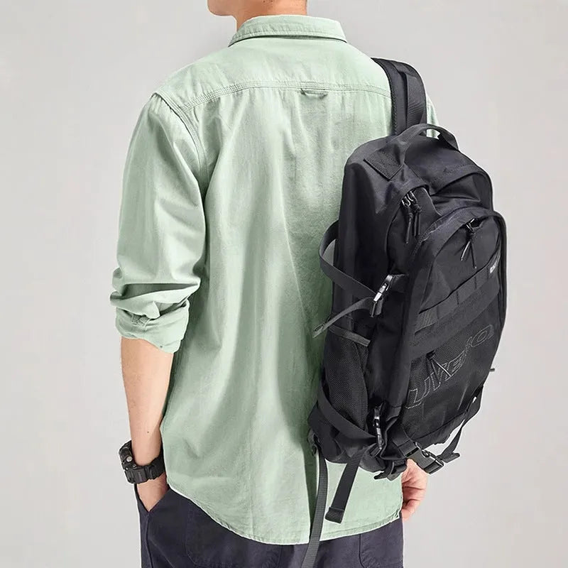 Men's loose fit long sleeve overalls shirt in cardigan style available in four colours