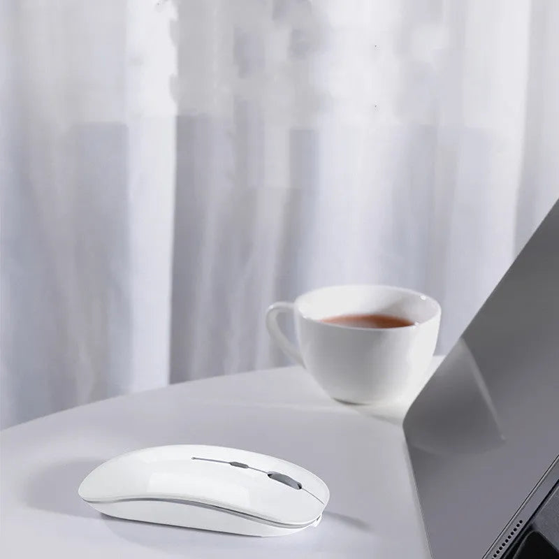 Wireless Bluetooth mouse with rechargeable battery, 1600 DPI optical sensor, compatible with Apple iPad and laptop