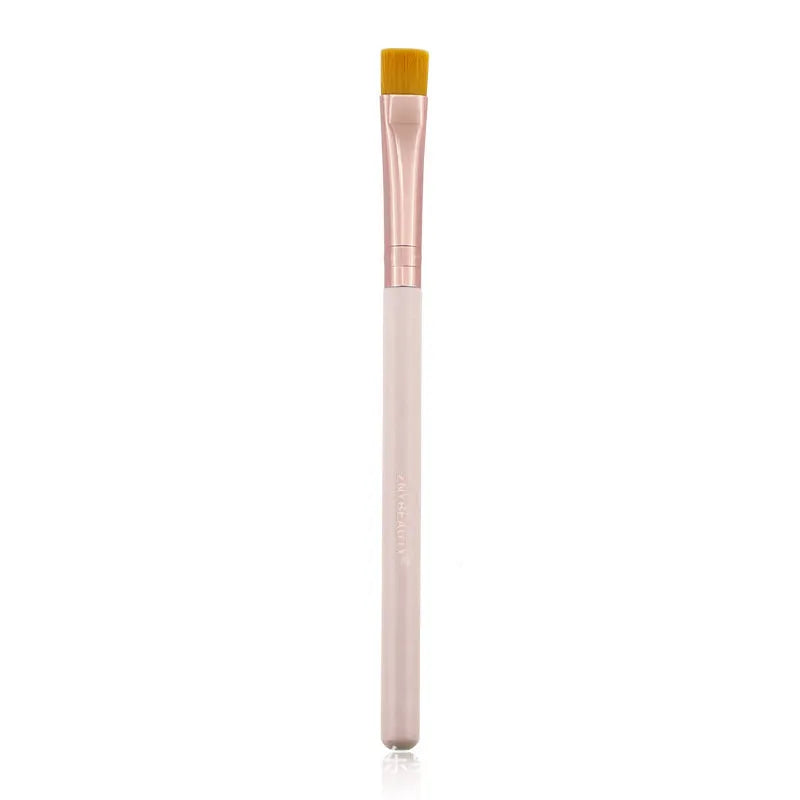 26 pink-handled makeup brushes with wool bristles in a PU travel case