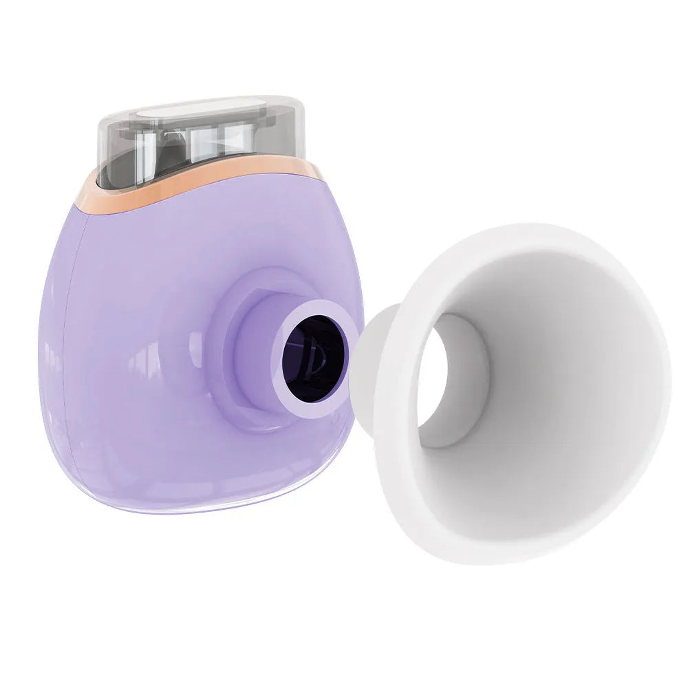 White or purple household eye humidifier device with lithium battery operation and USB charging cable