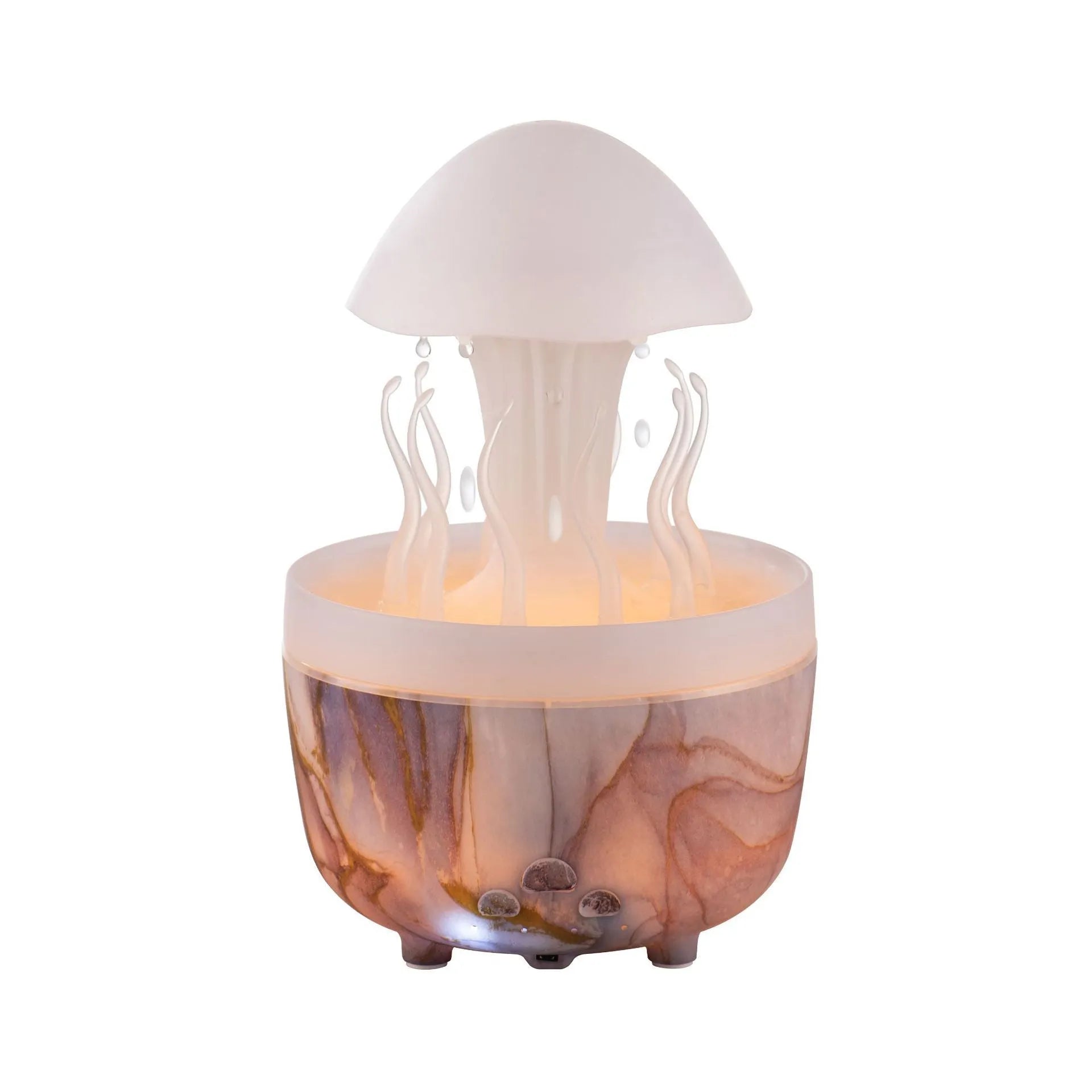 Rotating water drop aroma diffuser humidifier with colourful night light in a column design