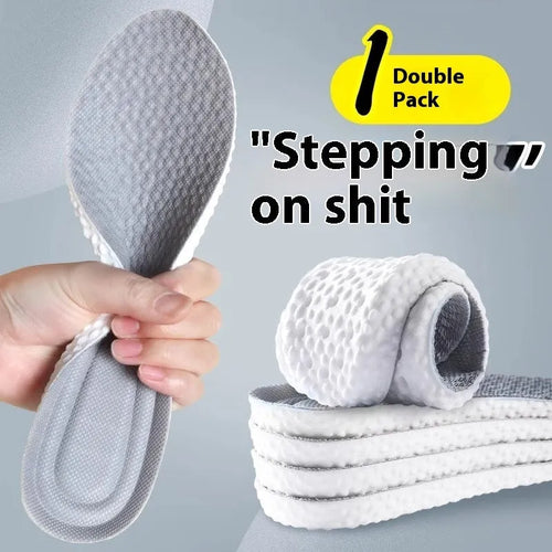 Breathable deodorant sports insoles in PU material showing grey, black and orange colour options