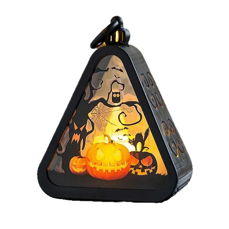 Portable Halloween pumpkin lamp decoration in a choice of four colour designs.
