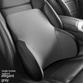 Memory foam car lumbar support pillow and matching headrest in black knitted fabric