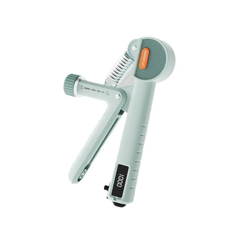 Adjustable spring grip strengthener in ABS plastic with three colour options