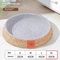 Natural woven rattan cat nest basket bed available in four sizes for feline sleeping comfort