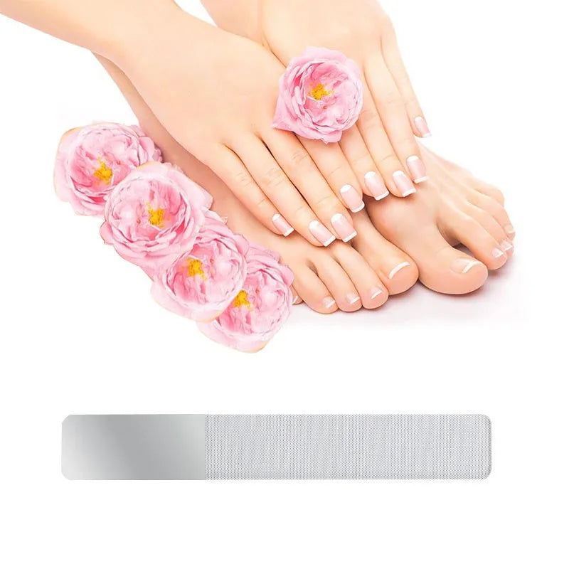 Nano glass nail file for physical nail polishing, transparent colour, size 9 x 1.3 x 0.2 cm