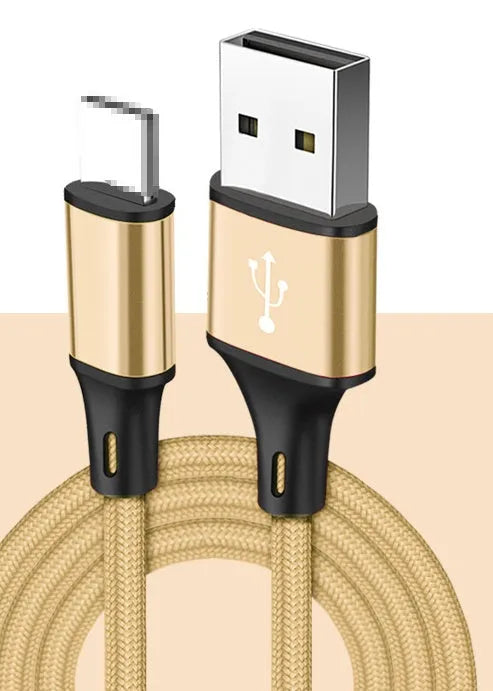 Black USB to phone charging cable shown at 2 metre length.