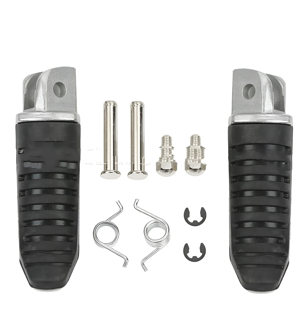 Black aluminium alloy motorcycle footpegs replacement set for Suzuki Hayabusa, V-Strom, and other models