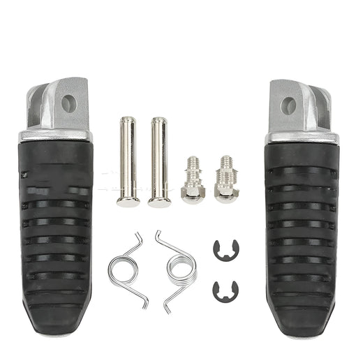 Black aluminium alloy motorcycle footpegs replacement set for Suzuki Hayabusa, V-Strom, and other models