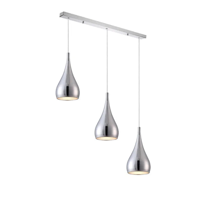 Iron minimalist chandelier lamp in black finish with three-head disc configuration for ceiling mounting