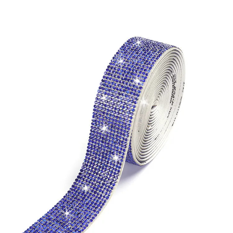 Self-adhesive glass water drill strip on backing paper, showing white and AB colour options.