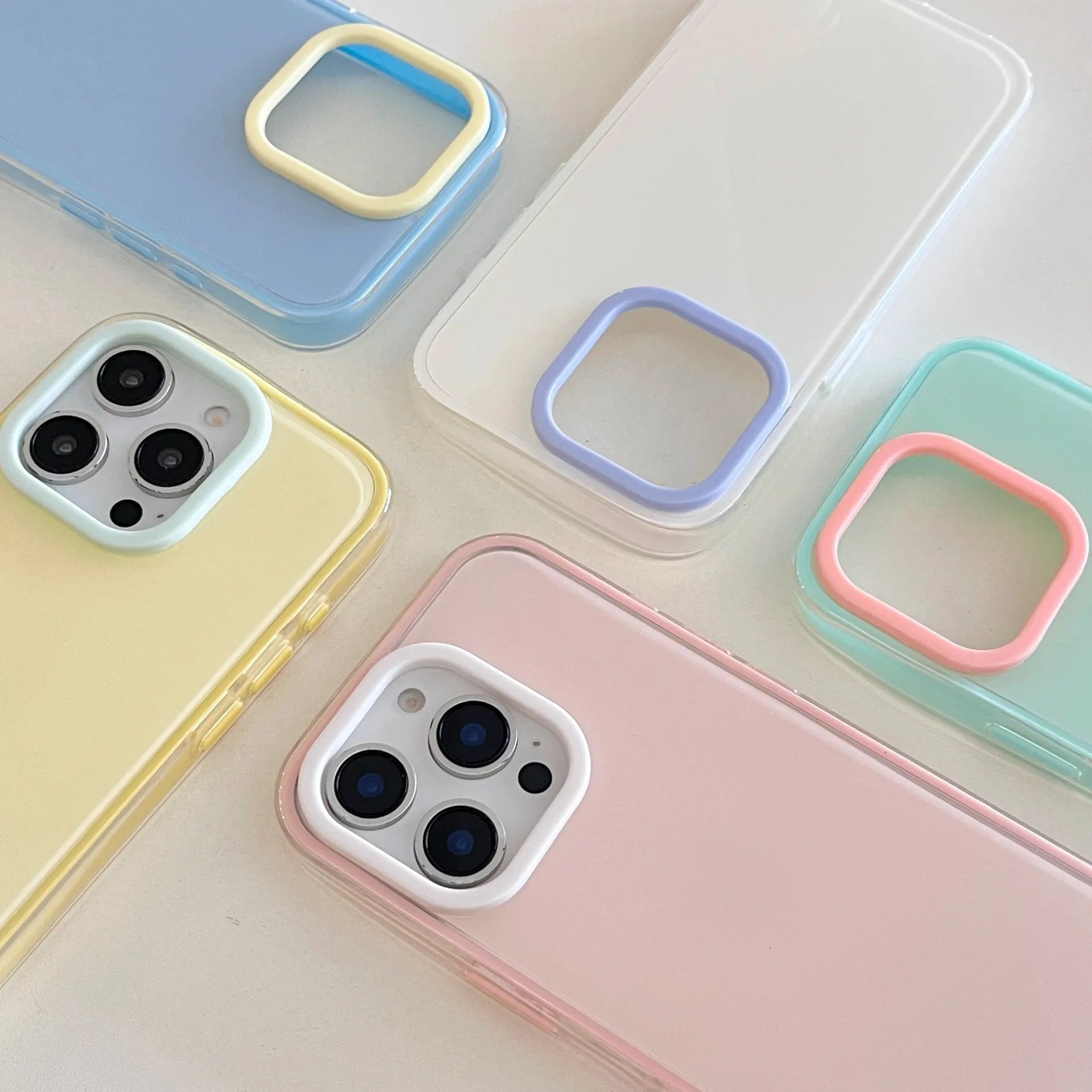 Simple solid colour jelly TPU phone case for iPhone 11 to 16 Pro Max in blue