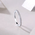 Moissanite wedding ring set in S925 silver with platinum plating, shown in golden, platinum, and rose gold finishes, sizes 5 to 9, with gift box and GRA certificate