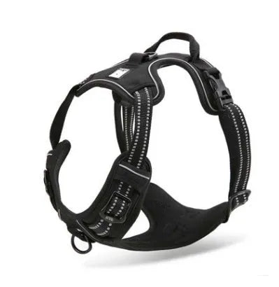 Truelove reflective nylon dog harness in orange with 3M webbing and back handle on a white background