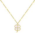 925 silver heart and clover necklace for women with electroplated white gold or gold finish