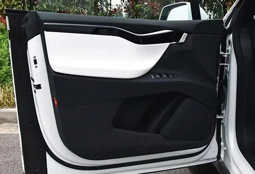 Carbon fibre protective film for Tesla Model S door controls 4-piece set