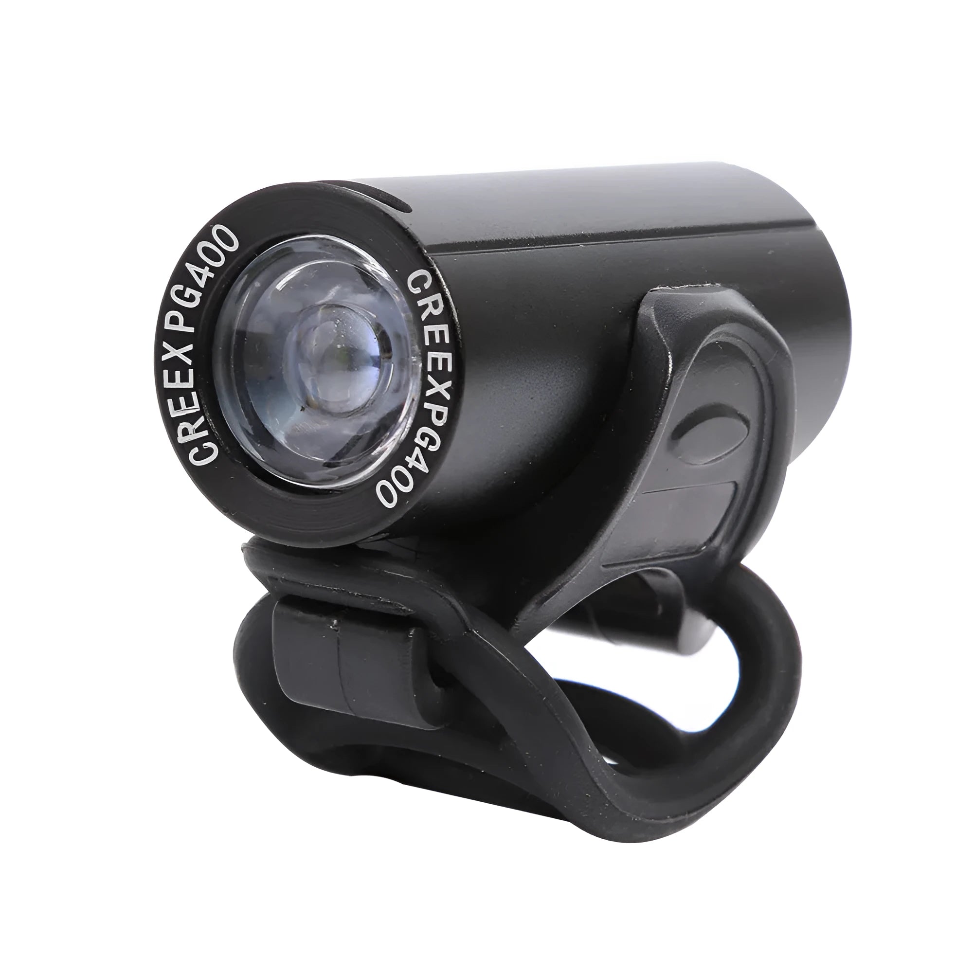 Black USB rechargeable bicycle front light with 350 lumens brightness for mountain bikes