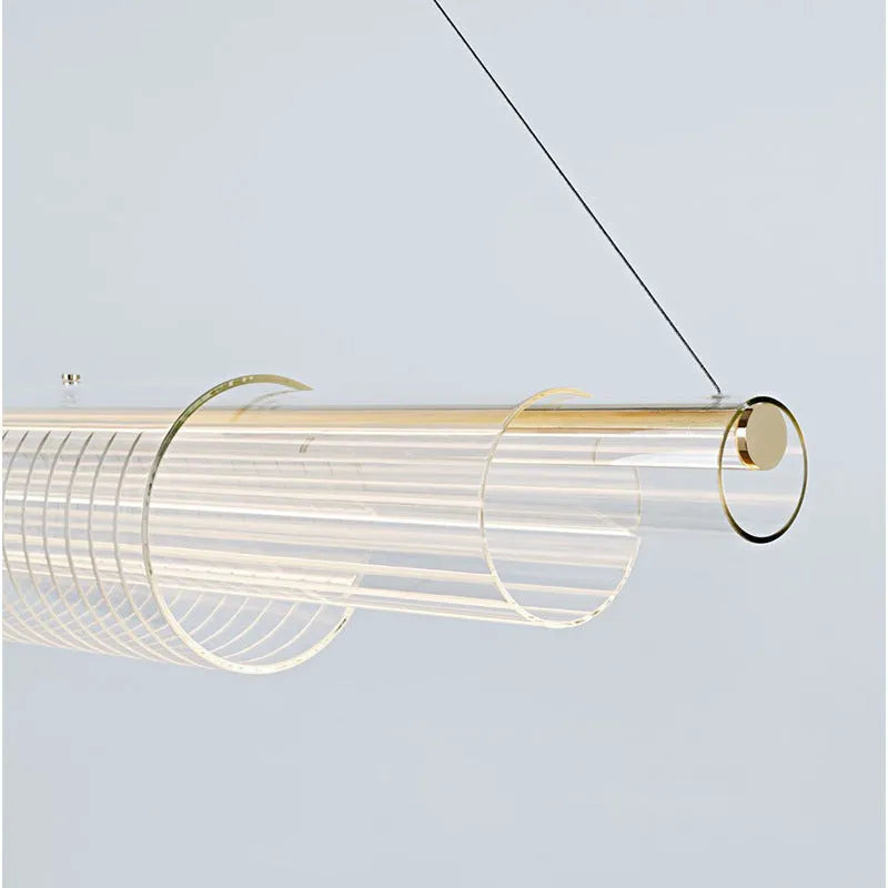 Minimalist modern glass pendant lamp with iron body for restaurant lighting