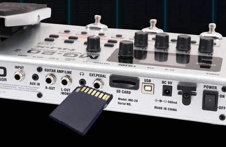 MG-20 Electric Guitar Effector multi-effects pedal with tuner, drum machine, looper, and MP3/WAV player
