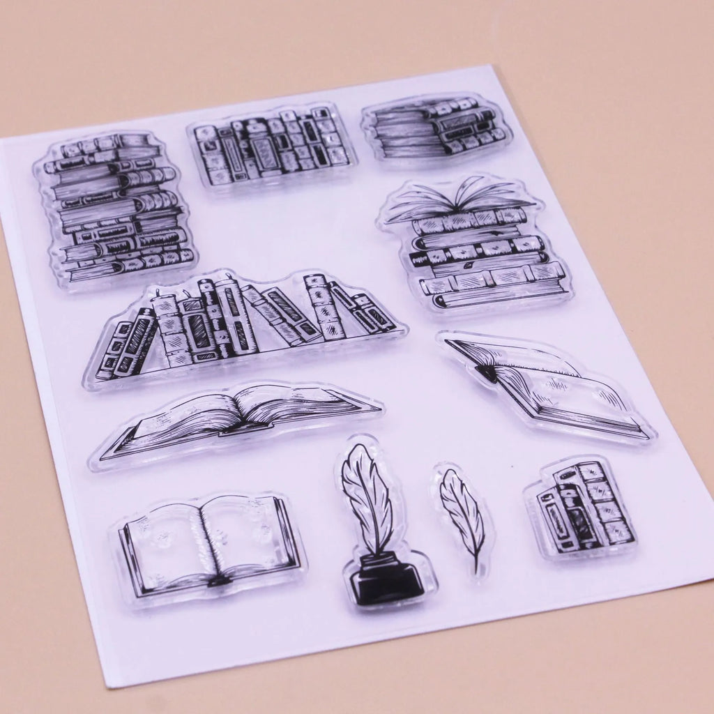 Transparent silicone stamp with seal pattern measuring 11 by 16 centimetres