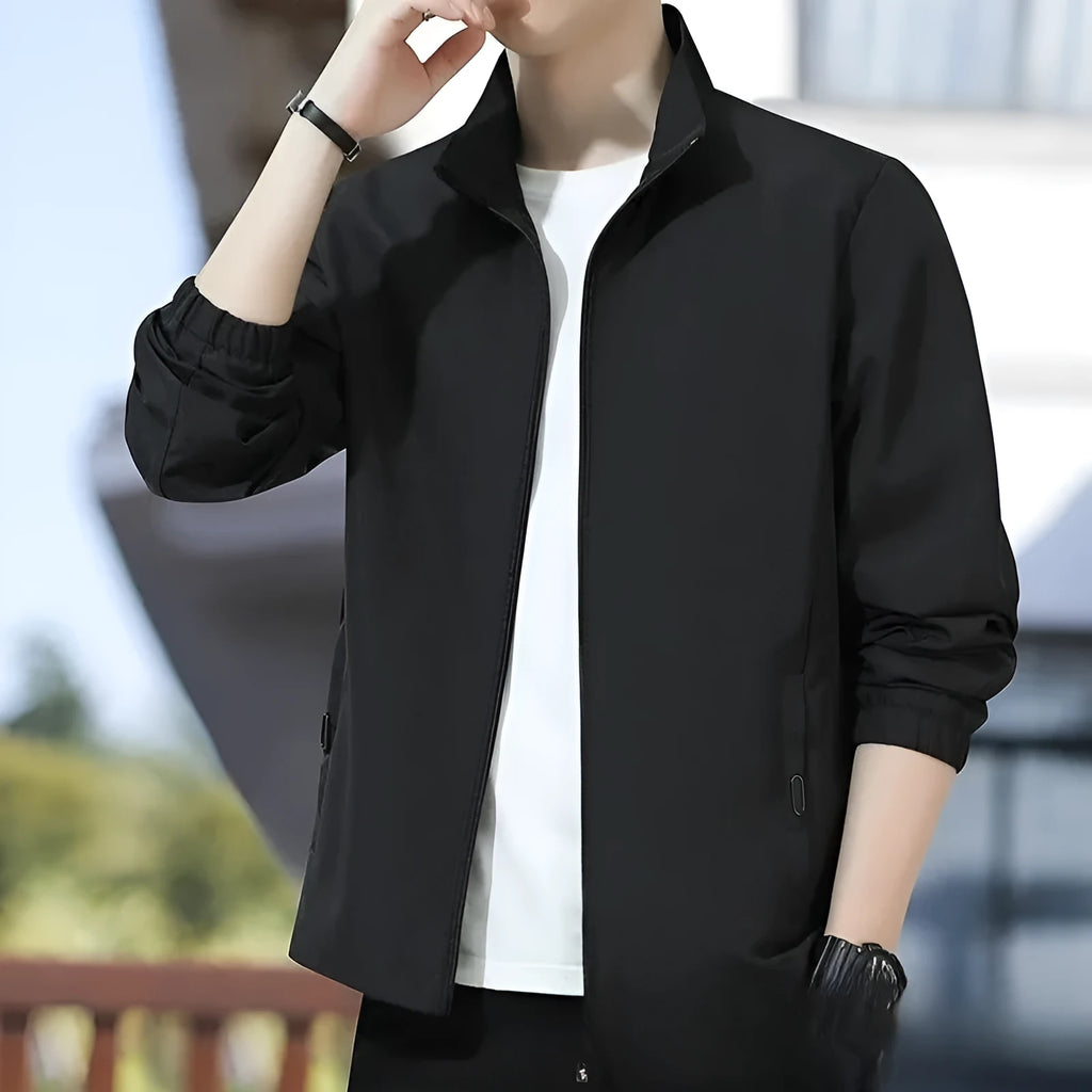 Korean style loose fit autumn jacket in various colours with zip closure and regular sleeves