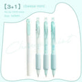 Set of four double-headed highlighters with 0.5mm fine tips and chisel tips in neutral colours.
