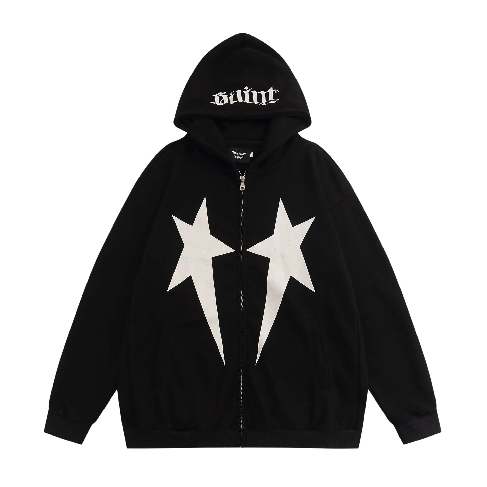 Hip Hop XINGX printed cotton hoodie for men, letters pattern, long sleeve, non-iron, in black colour