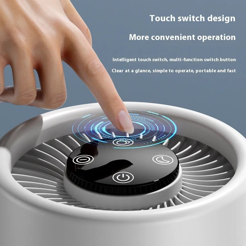 White desktop USB air purifier for small room formaldehyde and odour removal