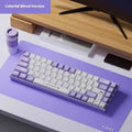 AJAZZ AK680 compact mechanical keyboard in red and white colour scheme on a desktop.