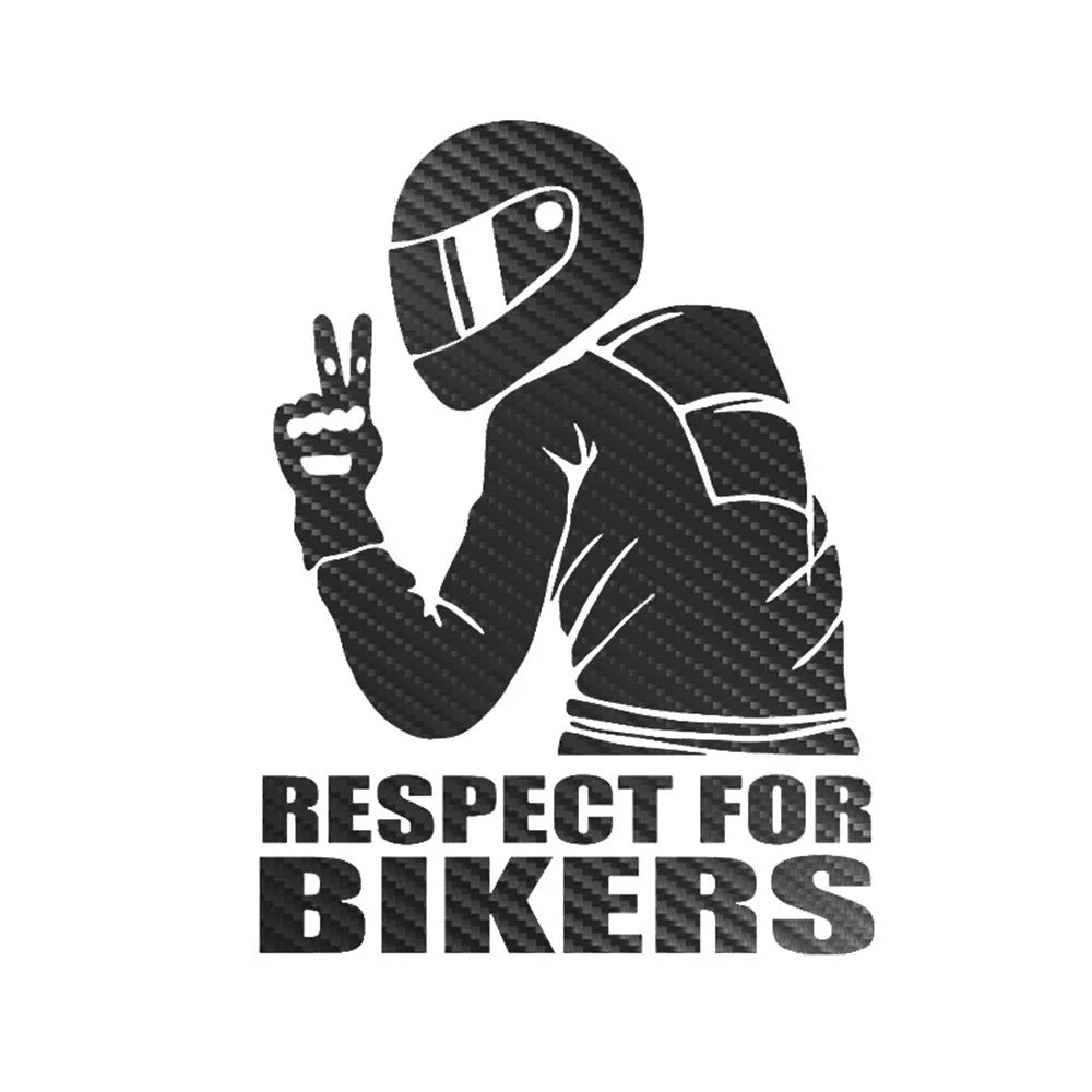 Respect For Bikers automobile sticker in 15x11cm size with PET material and strong adhesion on a car bumper