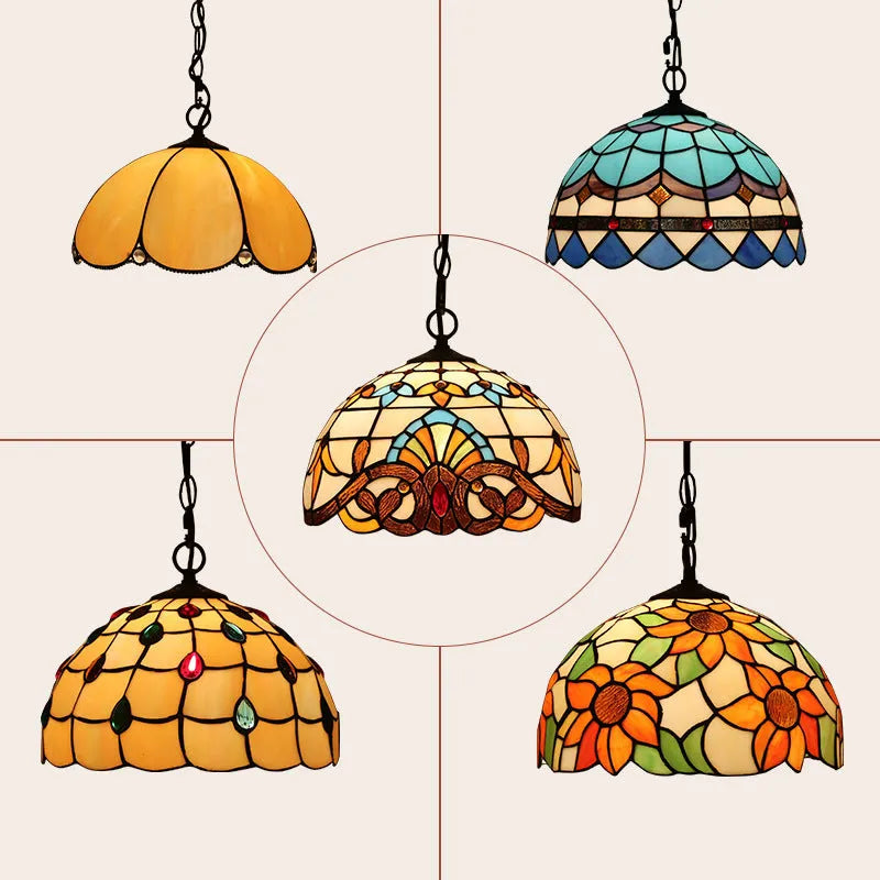 European retro baroque style chandelier in coloured glaze with abstract modelling.