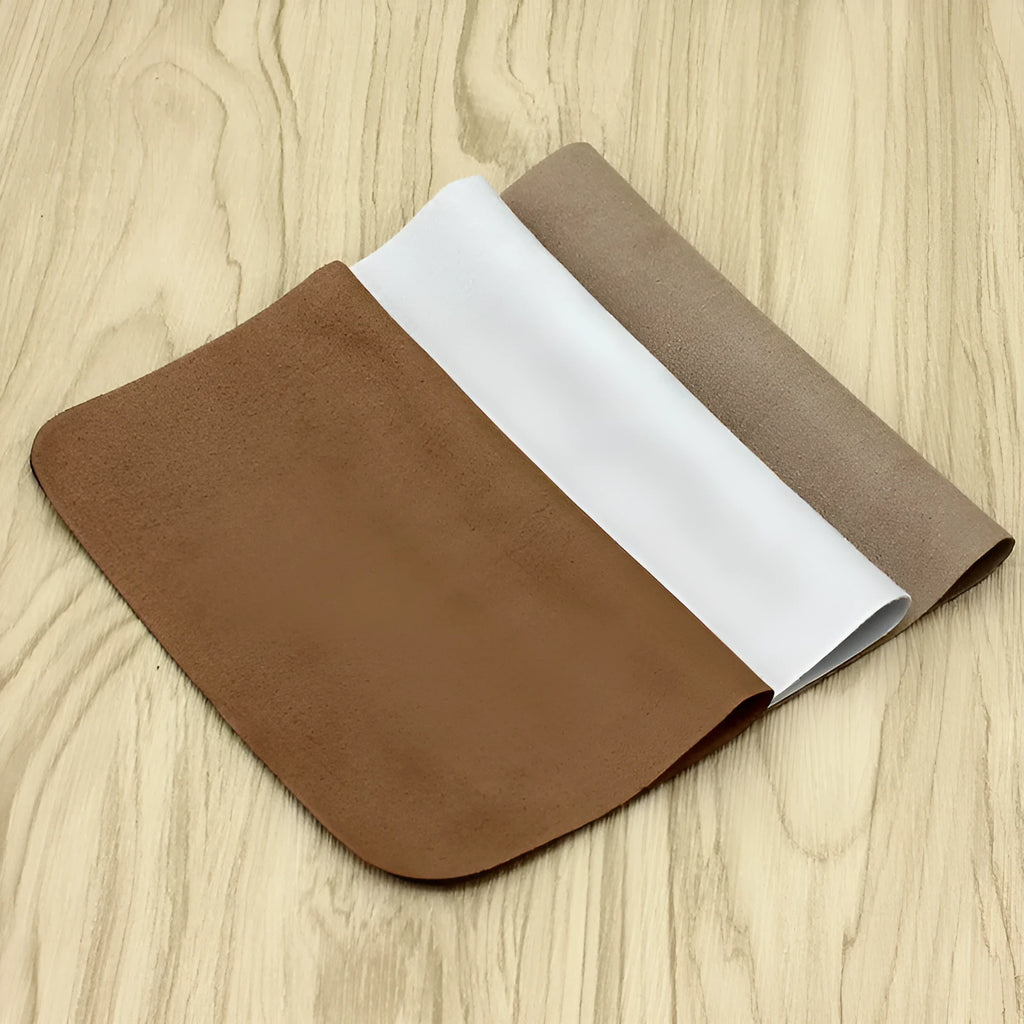Microfiber faux suede glasses cloth 17.5cm x 14.5cm in black, dark coffee or light grey