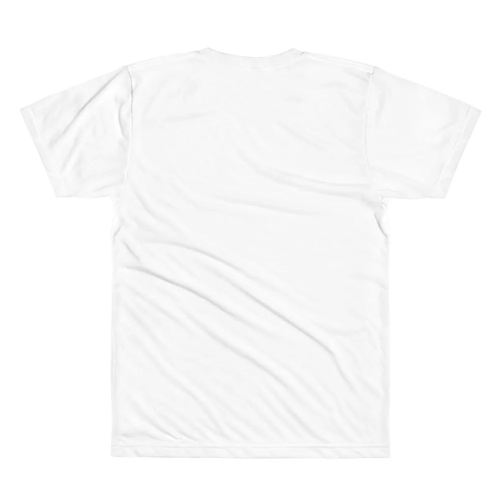 Blank custom sublimation t-shirt in white 100% polyester front view