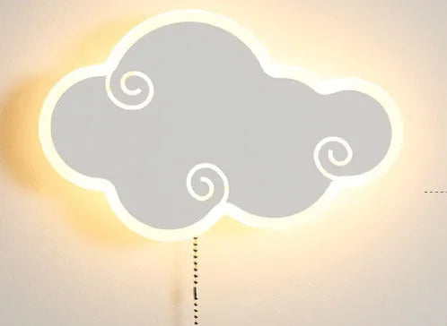 Cloud-shaped acrylic children's wall lamp in modern simple style for bedroom lighting